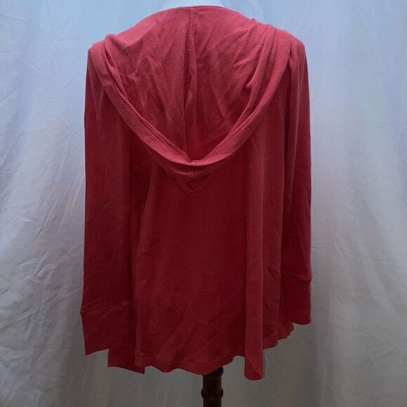 NWT Chicos Zenergy waffle knit cardigan hoodie jacket Sz 1 Pink - Picture 4 of 6